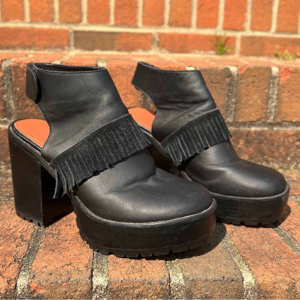 Urban Outfitters Make It Fringe Platform Ankle Boots